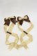 画像1: LOTUS ribbon / ツインリボンバレッタ  ブラウン H-26-03-05-1017-EL-AC-NS-ZH (1)