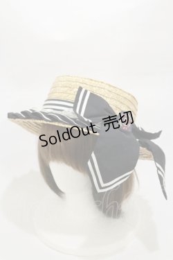画像1: Angelic Pretty / Vintage Marineストローハット  ナチュラル/ブラック H-26-03-05-1024-AP-AC-NS-ZH