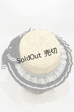 画像2: Angelic Pretty / Vintage Marineストローハット  ナチュラル/ブラック H-26-03-05-1024-AP-AC-NS-ZH