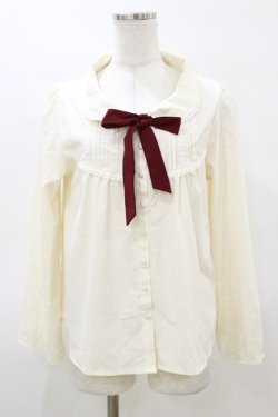 画像1: Amavel / リボンブラウス Free 生成り H-26-03-05-1029-CA-BL-NS-ZH