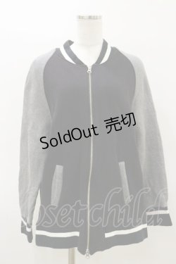 画像1: ALICE and the PIRATES / クリスのもこもこワッペンブルゾン Free ブラック H-26-03-05-1031-PA-JA-NS-ZH