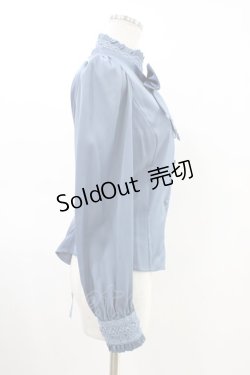 画像3: Sheglit / スタンドカラーリボンジャボブラウス L ダルブルー H-26-03-05-015-EL-BL-KB-ZH