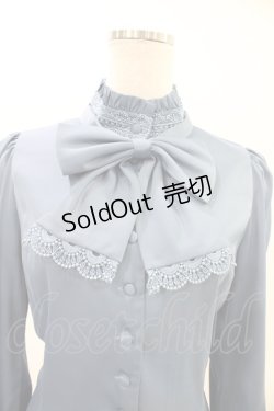 画像4: Sheglit / スタンドカラーリボンジャボブラウス L ダルブルー H-26-03-05-015-EL-BL-KB-ZH