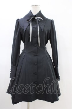 画像1: ATELIER BOZ / 長袖キャロルワンピース  黒×黒 H-26-03-05-016-EL-OP-KB-ZH