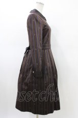 画像3: Jane Marple / Regimental stripeのコレットドレス  ブラウン H-26-03-05-017-JM-OP-KB-ZT030 (3)
