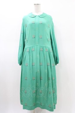 画像1: Jane Marple Dans Le Salon / EIIR jacquard dayドレス  エメラルドグリーン H-26-03-05-019-JM-OP-KB-ZH