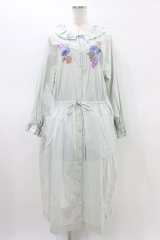 Jane Marple Dans Le Salon / Jardin Des Fleurs Embroideryドレス  ミント H-26-03-05-020-JM-OP-KB-ZH