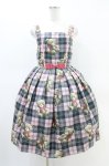 画像1: Emily Temple cute / Teddy Bear Tartanノースリーブワンピース - ピンク H-26-03-05-026-ET-OP-KB-ZH (1)