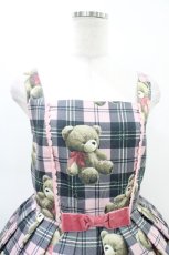 画像4: Emily Temple cute / Teddy Bear Tartanノースリーブワンピース - ピンク H-26-03-05-026-ET-OP-KB-ZH (4)