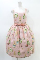 画像1: Emily Temple cute / Revivalノースリーブワンピース M Swan Perfume柄ピンク H-26-03-05-027-ET-OP-KB-ZH (1)