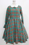 画像1: Belette / チェック丸襟ワンピース  グリーン H-26-03-06-001-PU-OP-KB-ZH (1)