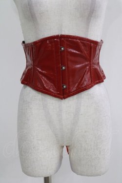 画像1: DESIGN BUCKER / エナメルショートコルセット  ボルドー H-26-03-06-025-PU-ZA-KB-ZH