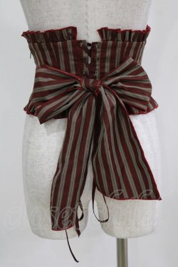 画像3: Sheglit / フリルリボンコルセット M ボルドーストライプ H-26-03-06-026-EL-ZA-KB-ZH