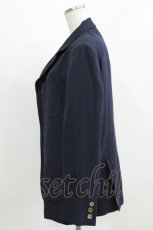 画像2: Jane Marple Dans Le Salon / Vintage linen blazer jacket M ネイビー H-26-03-06-031-JM-JA-AK-ZH (2)