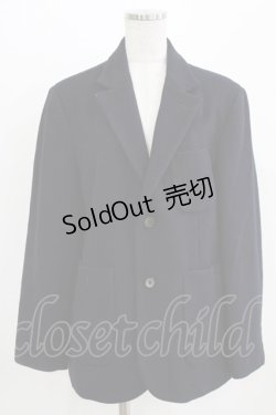 画像1: Jane Marple Dans Le Salon / Geelong lambs beaver blazer jacket M ネイビー H-26-03-06-032-JM-JA-AK-ZH