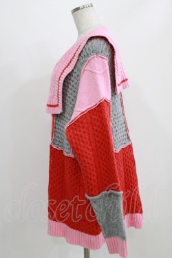 画像2: Candy Stripper / PATCHWORK SAILOR KNIT  ピンクマルチ H-26-03-06-040-PU-TO-KB-ZH