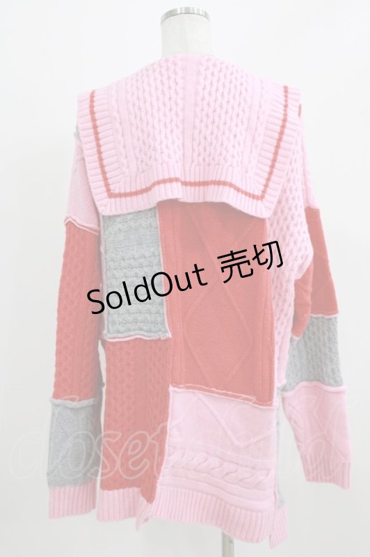 画像3: Candy Stripper / PATCHWORK SAILOR KNIT  ピンクマルチ H-26-03-06-040-PU-TO-KB-ZH (3)