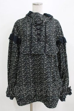 画像1: Candy Stripper / FLORAL GIRLY FRILL SWITCHEDアノラック  ブラック H-26-03-06-042-PU-TO-KB-ZH