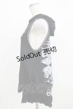 画像2: ALGONQUINS / フードZIPベスト  ブラック H-26-03-06-047-AL-TO-KB-ZH