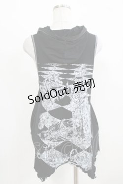 画像3: ALGONQUINS / フードZIPベスト  ブラック H-26-03-06-047-AL-TO-KB-ZH