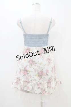 画像2: axes femme / 胸元リボン花柄ベビードール M オフ/ブルー H-26-03-06-1037-AX-OP-NS-ZH