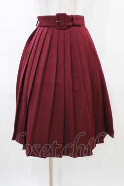 画像1: Fi.n.t / 太ベルト付きプリーツスカート Free Bordeaux H-26-03-06-1038-CA-SK-NS-ZH