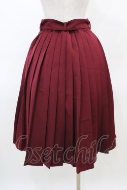 画像2: Fi.n.t / 太ベルト付きプリーツスカート Free Bordeaux H-26-03-06-1038-CA-SK-NS-ZH