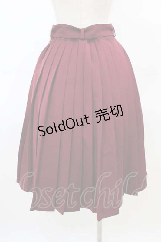 画像2: Fi.n.t / 太ベルト付きプリーツスカート Free Bordeaux H-26-03-06-1038-CA-SK-NS-ZH (2)