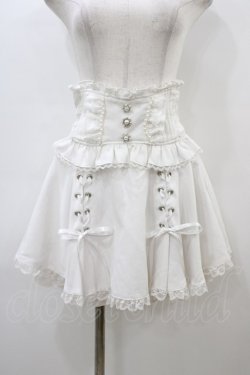 画像1: NOEMIE / フロントダブルスピンドルスカパン S 白 H-26-03-06-1047-LO-SK-NS-ZH