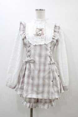 画像1: NOEMIE / さきまるちゃんコラボ/ハートチョーカーシアーチェックWスピンドルセットアップ Free ピンク H-26-03-06-1048-LO-OP-NS-ZH