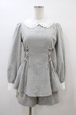 画像1: Secret Honey / スカラップ襟セットアップ Free グレー H-26-03-06-1049-CA-OP-NS-ZH