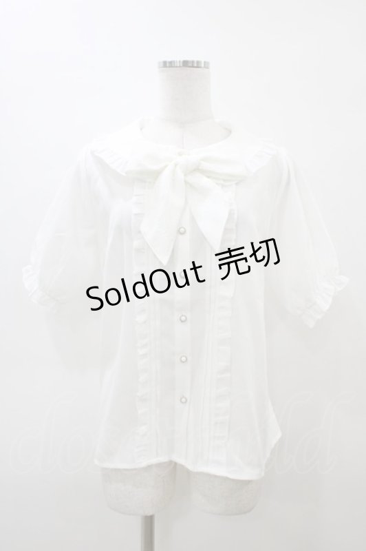 画像1: Amavel / フリルリボンブラウス Free オフ H-26-03-06-1059-CA-BL-NS-ZH (1)