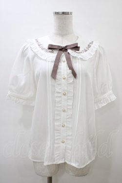 画像1: Amavel / メッセージカラーフリルブラウス Free オフ/モカ H-26-03-06-1060-CA-BL-NS-ZH