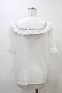 画像2: Amavel / メッセージカラーフリルブラウス Free オフ/モカ H-26-03-06-1060-CA-BL-NS-ZH