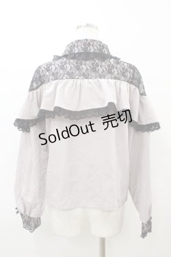 画像2: NOEMIE / レースラッフルオープンショルダーブラウス M ピンク H-26-03-06-1061-LO-BL-NS-ZH