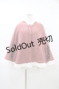 axes femme / 編み上げ裏ボアニットポンチョ M ピンク H-26-03-06-1066-AX-CO-NS-ZH