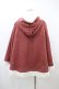 画像2: axes femme / 編み上げ裏ボアニットポンチョ M ピンク H-26-03-06-1066-AX-CO-NS-ZH (2)