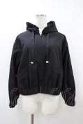 Ank Rouge / フリルフードブルゾン M ブラック H-26-03-06-1067-CA-JA-NS-ZH