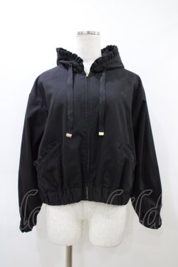 画像1: Ank Rouge / フリルフードブルゾン M ブラック H-26-03-06-1067-CA-JA-NS-ZH