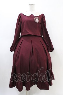 画像1: m petit by misako / サンリオキャラクターズコラボ マイメロディワッペン付きワンピース M ワイン H-26-03-06-1010-LO-OP-NS-ZH