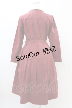 画像2: an another angelus / ピンストライプクレリック衿ロングワンピース Free RED H-26-03-06-1011-CA-OP-NS-ZH