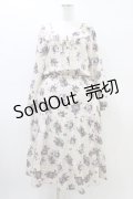 axes femme / 花柄ロングワンピース M アイボリー H-26-03-06-1015-AX-OP-NS-ZH