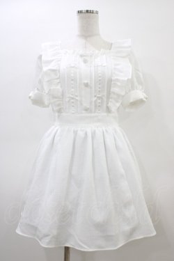 画像1: Ank Rouge / プチリボンフリルワンピース M オフ H-26-03-06-1017-CA-OP-NS-ZH