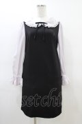 LODISPOTTO / パール襟ワンピース M ブラック H-26-03-06-1020-LO-OP-NS-ZH
