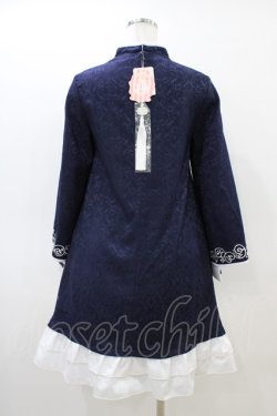 画像2: To Alice / ジャガードワンピース S ネイビー H-26-03-06-1022-LO-OP-NS-ZH