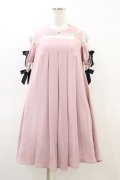 Ank Rouge / ロゴリボン肩開きワンピース M ピンク H-26-03-06-1024-CA-OP-NS-ZH