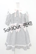 DearMyLove / 選べる無地orいちご柄ロリータワンピース LL ブラックギンガム H-26-03-06-1026-EL-OP-NS-ZH