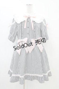 画像1: DearMyLove / 選べる無地orいちご柄ロリータワンピース LL ブラックギンガム H-26-03-06-1026-EL-OP-NS-ZH