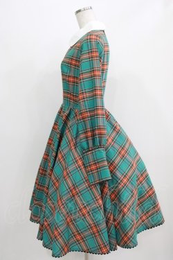 画像2: Belette / チェック丸襟ワンピース  グリーン H-26-03-06-001-PU-OP-KB-ZH