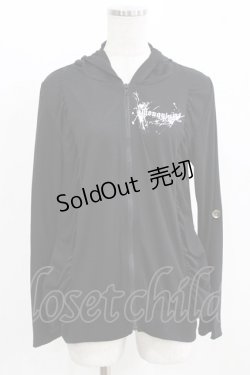 画像1: ALGONQUINS / ギャザー切替ZIPパーカー  ブラック H-26-03-06-050-AL-TO-KB-ZH